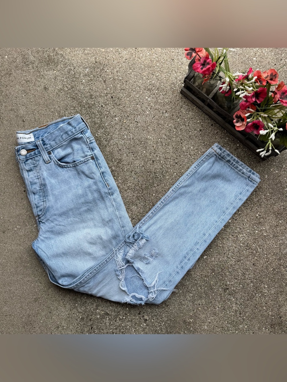 Denim Forum Distressed Jeans Size 25